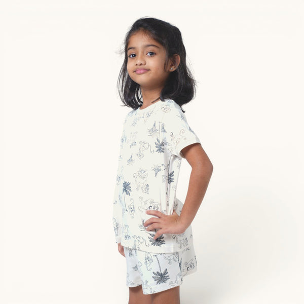 Girl's Lion Print Night Set