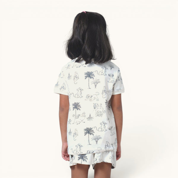 Girl's Lion Print Night Set