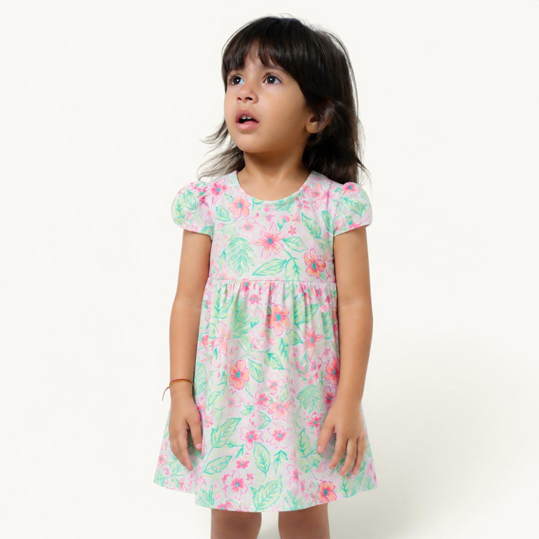 Multi-colour Floral Layered Frock
