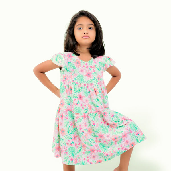 Multi-colour Floral Layered Frock