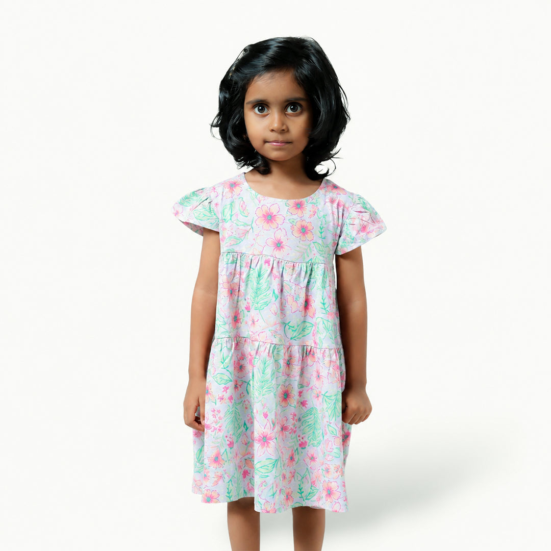 Multi-colour Floral Layered Frock