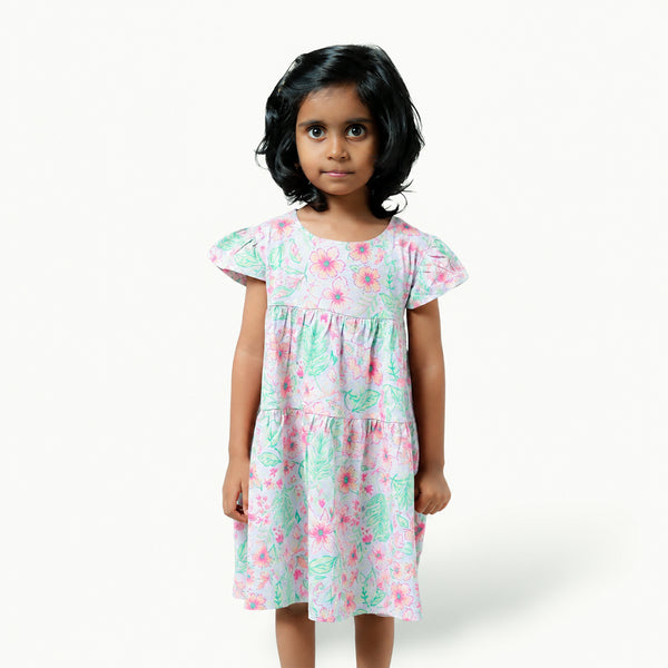 Multi-colour Floral Layered Frock