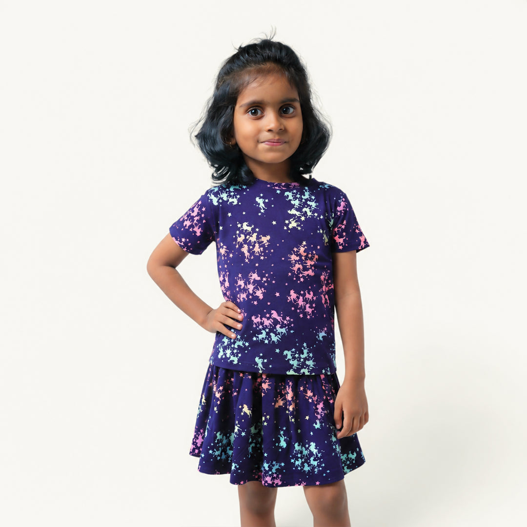 Navy Unicorn Skort Set