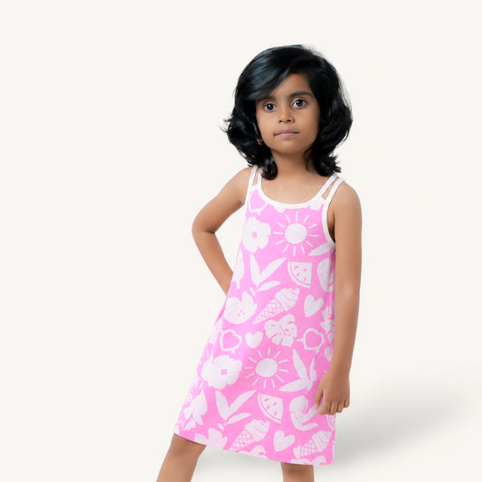 Neon Pink Two Strap Frock