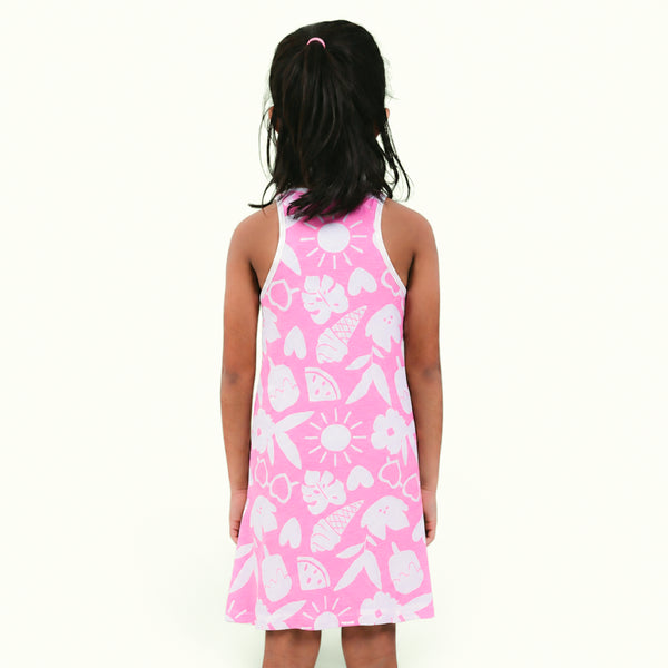 Neon Pink Two Strap Frock
