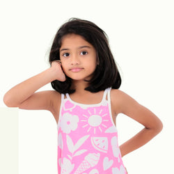Neon Pink Two Strap Frock