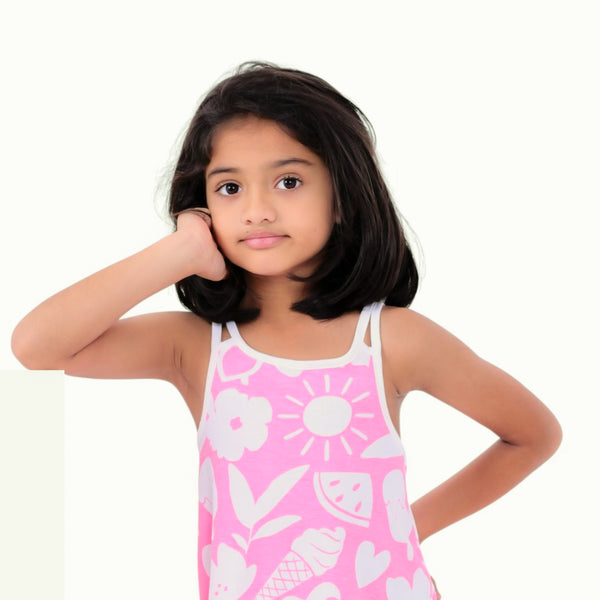 Neon Pink Two Strap Frock