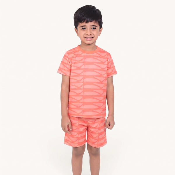 Orange Geo Print Casual Co-ord Set