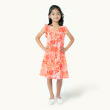 Orange print Short Frock