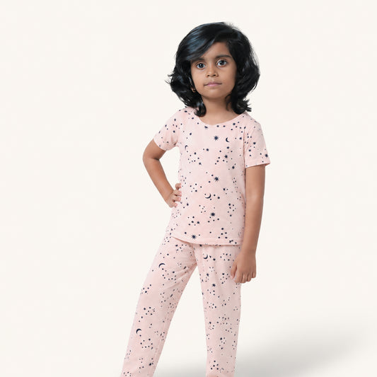 Peach Star Raglan Set