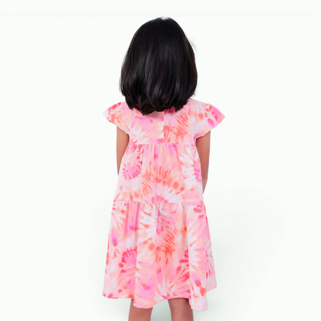 Pink Tie Dye Layered Frock