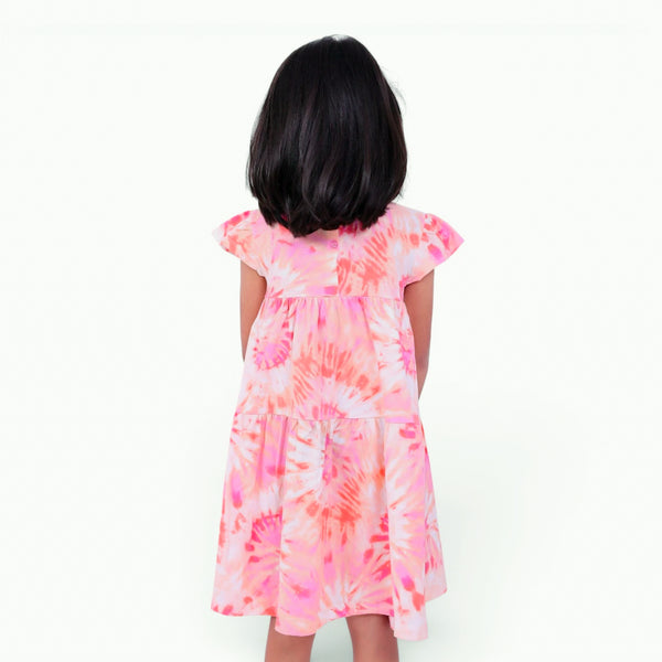 Pink Tie Dye Layered Frock