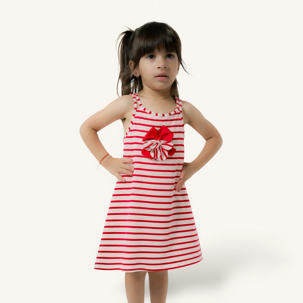 Red Stripe Two Strap Frock
