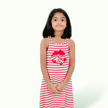 Red Stripe Two Strap Frock