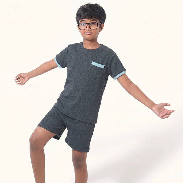 Grey & Blue Casual Co-ord Set
