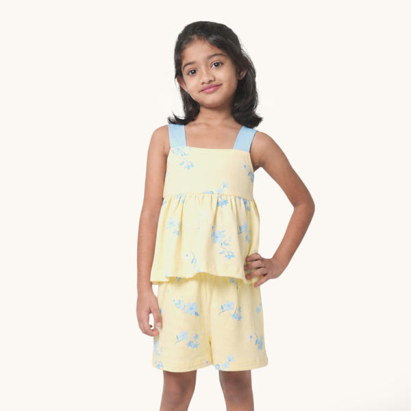 Yellow Floral Short Set