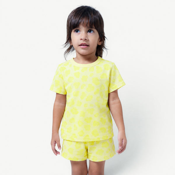 Girl's Yellow Paw Print Night Set