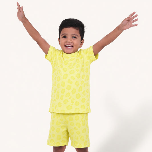 Boy's Yellow Paw Print Night Set