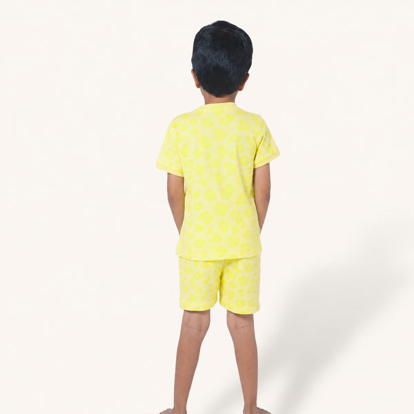 Boy's Yellow Paw Print Night Set