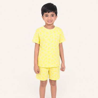 Boy's Yellow Paw Print Night Set