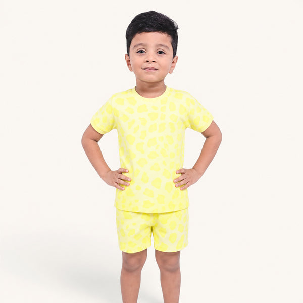 Boy's Yellow Paw Print Night Set