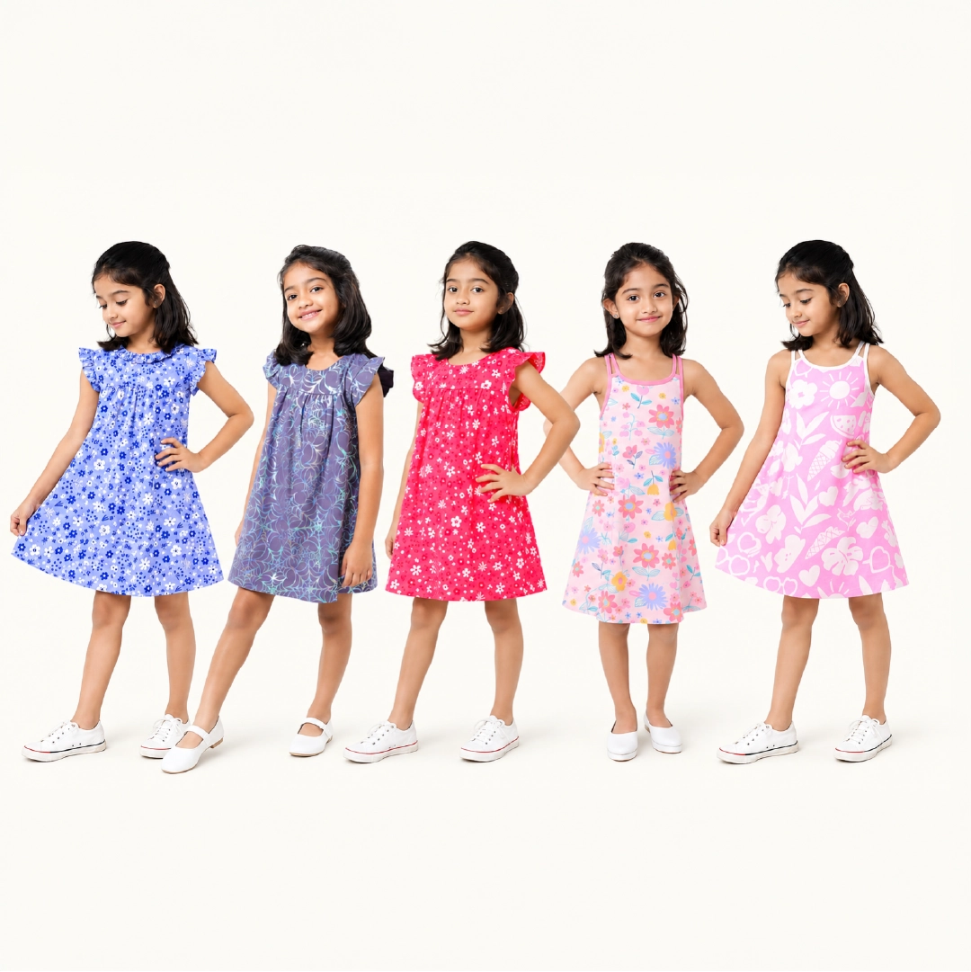 Colour Splash Frock Set (Pack of 5)