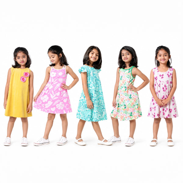 Cheerful Hues Frock Set (Pack of 5)