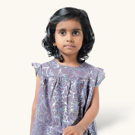 Grey Web print Frock