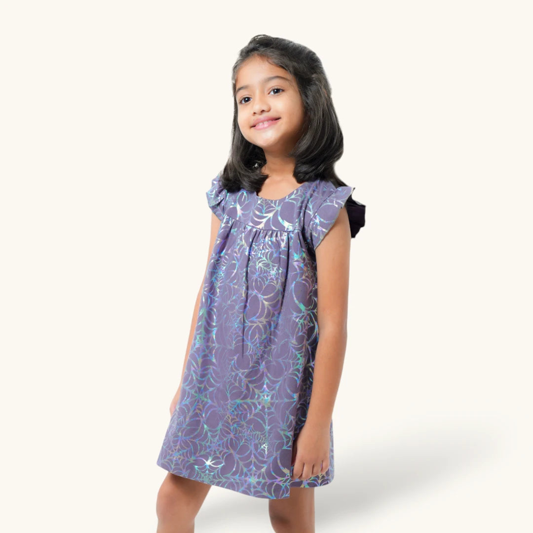 Grey Web print Frock