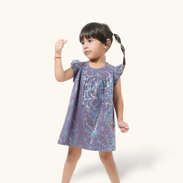 Grey Web print Frock