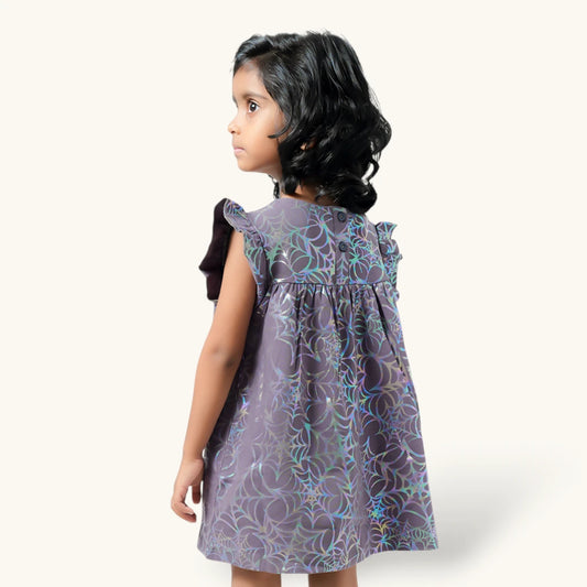 Grey Web print Frock
