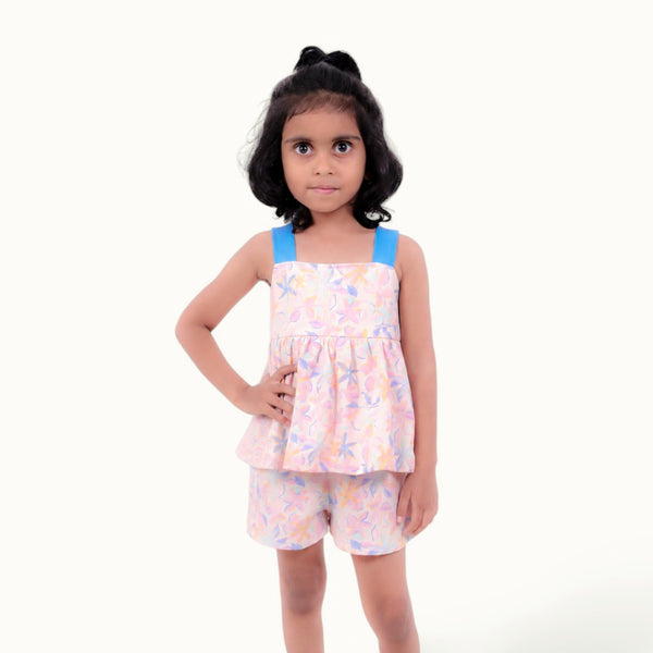 Pink Purple Texture Short set