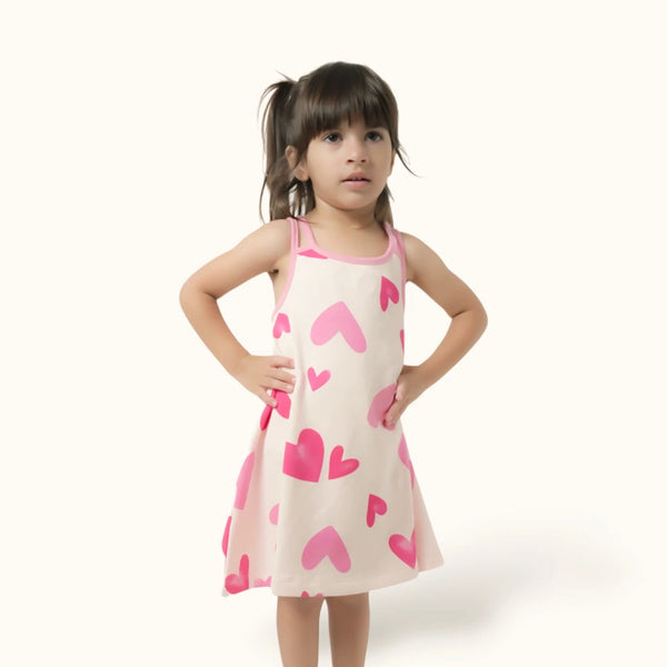Pink Hearts Two Strap Frock