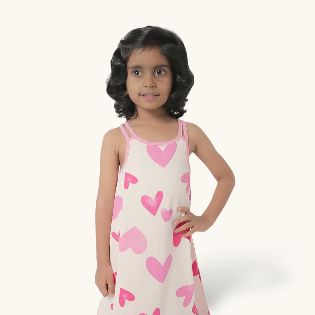 Pink Hearts Two Strap Frock