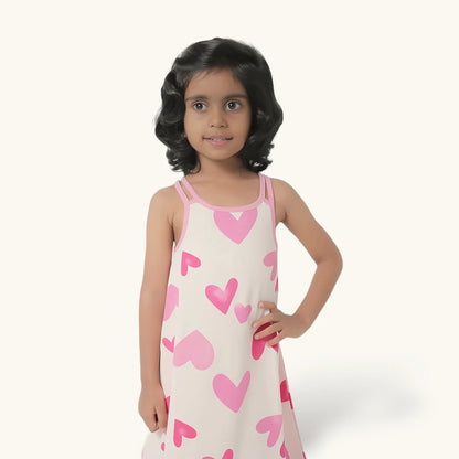 Pink Hearts Two Strap Frock