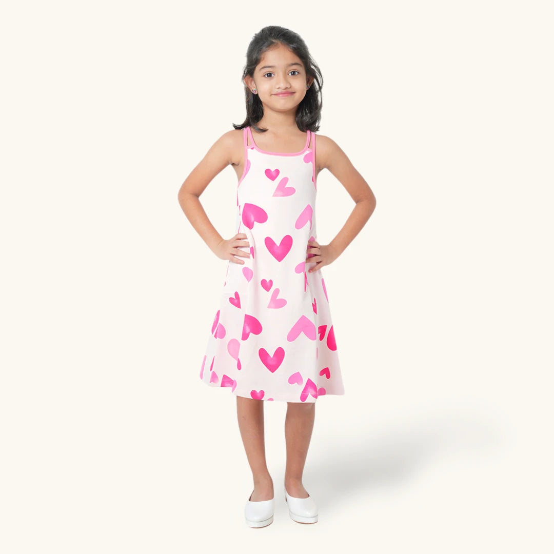 Pink Hearts Two Strap Frock
