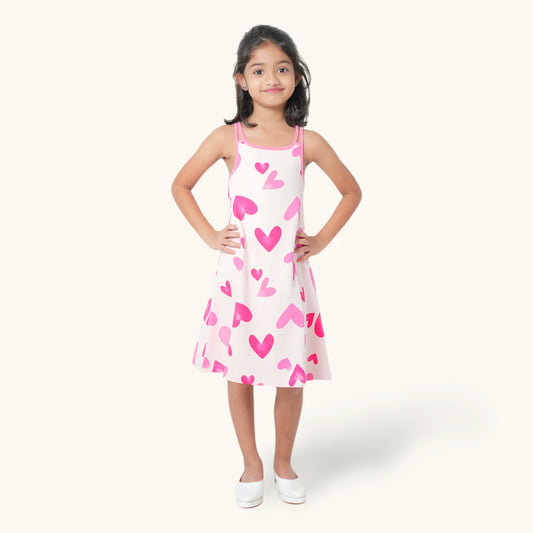 Pink Hearts Two Strap Frock