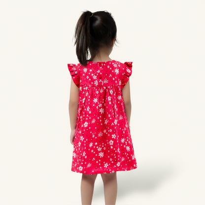 Red & White Floral Frock