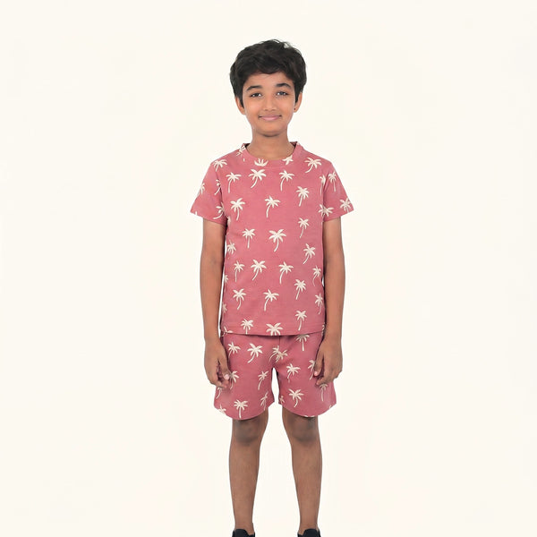 Boy's Coconut Tree Print Night Set