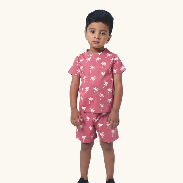 Boy's Coconut Tree Print Night Set