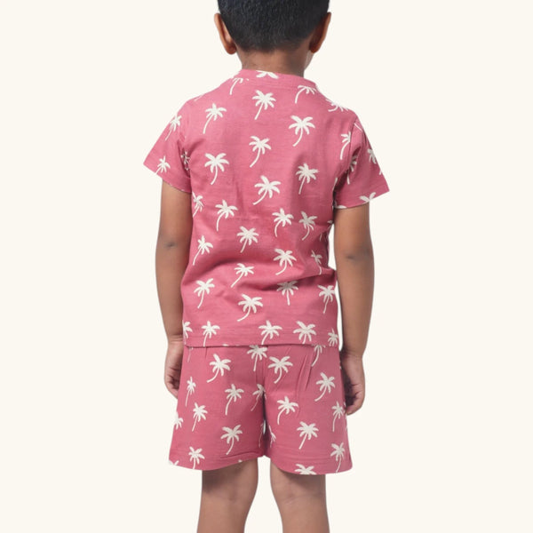 Boy's Coconut Tree Print Night Set