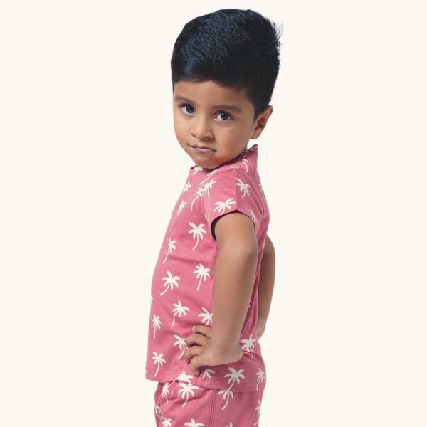 Boy's Coconut Tree Print Night Set