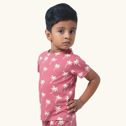 Boy's Coconut Tree Print Night Set